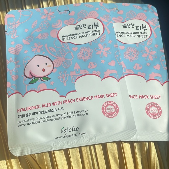 esfolio Hyaluronic Acid With Peach Essence Mask Sheets - Picture 2 of 5